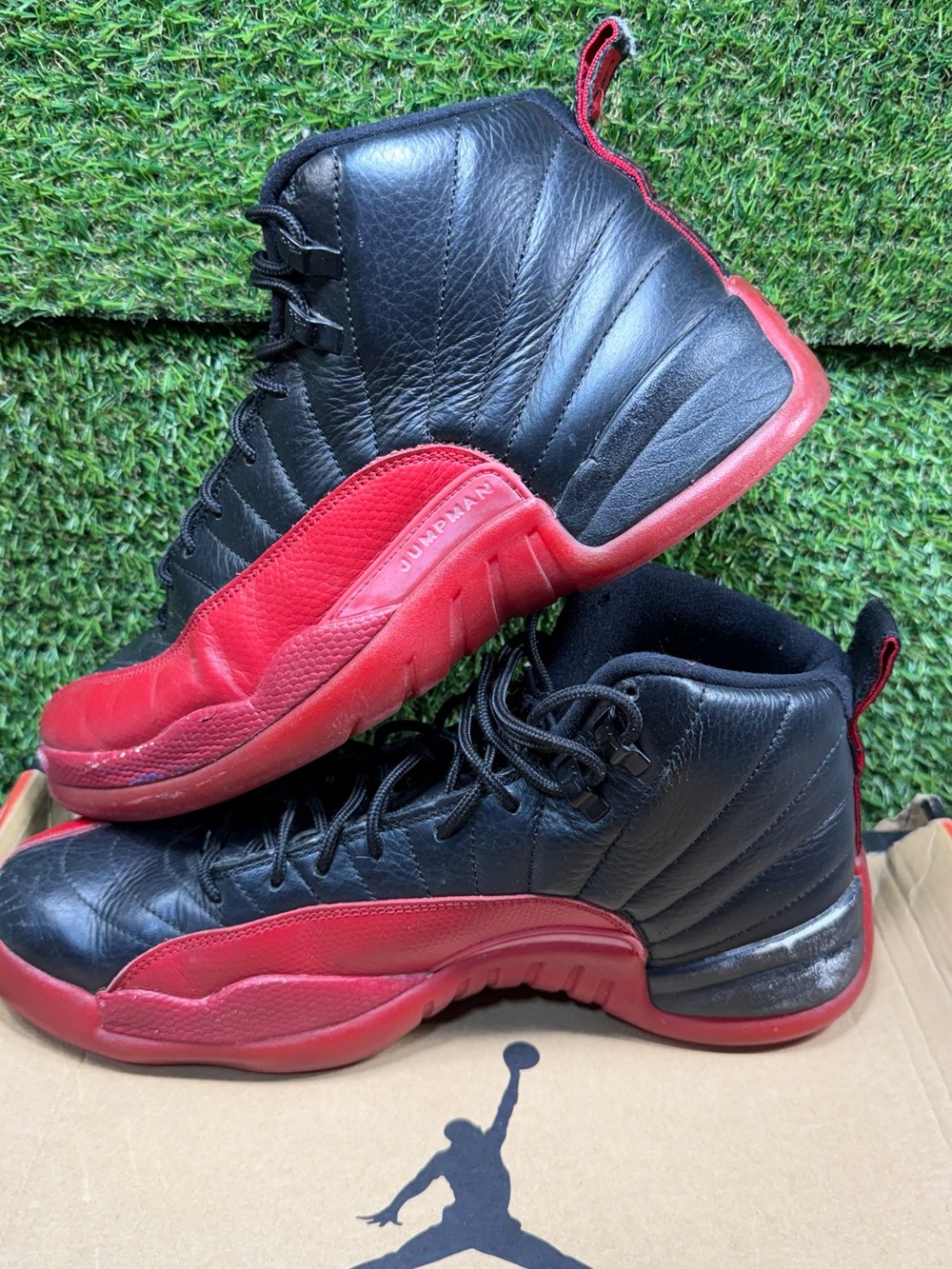 Jordan Air Jordan 12 Retro Flu Game Men's Sneakers Black/Varsity Red 130690-002